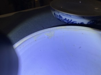 A Chinese blue and white box and cover, Kangxi